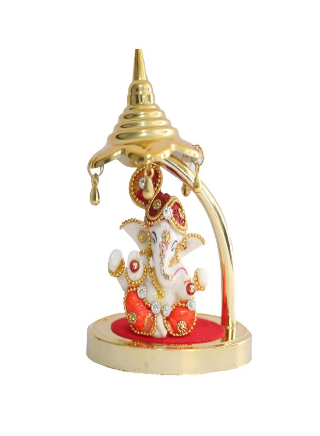ROSEFAIR Ganesha with Stone Singhasan Base Car Dashboard Decor Statue Hindu Idol God Ganesh Ganpati Decor - Image 2